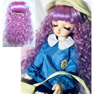 1/3 BJD Volks Super Dollfie SD Doll Wig W-8 Wavy Long Waffle Light Purple 9/10